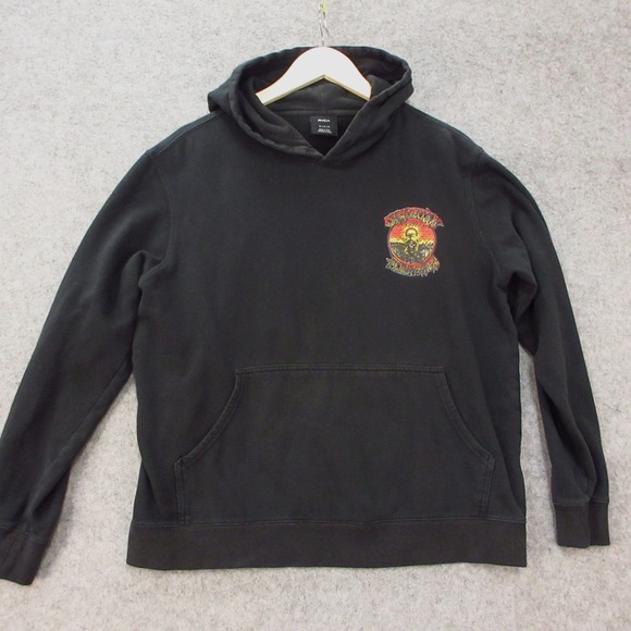 RVCA Other - RVCA x Christian Fletcher Hoodie Mens M Black  Graphic Pullover Surf‎ Skate Punk